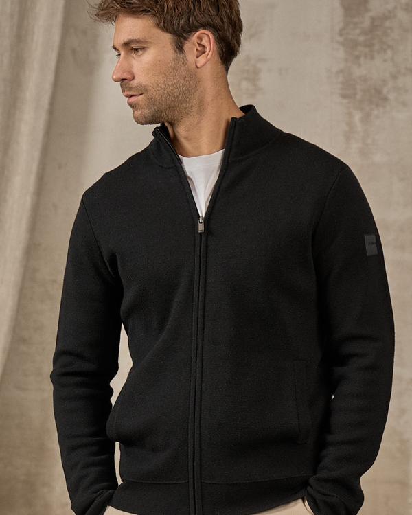 Cardigan à col camionneur noir