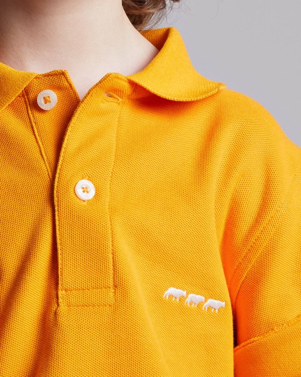 Polo Douglas enfant manches courtes en coton orange