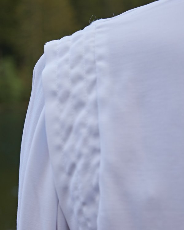 Chemisier classique uni à manches longues en viscose blanc Chemisier classique uni à manches longues en viscose blanc