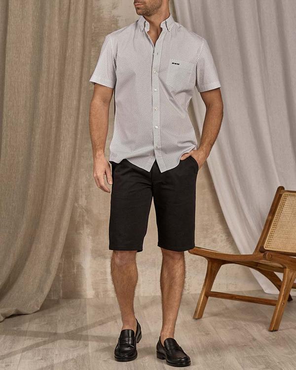 Chemise micro motifs blanc