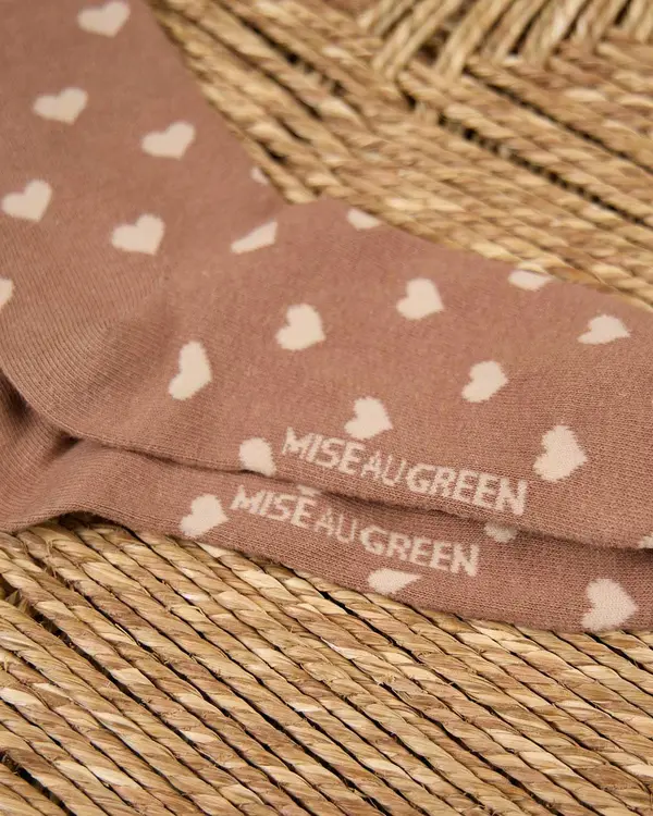 Chaussettes cœurs Guilie beige