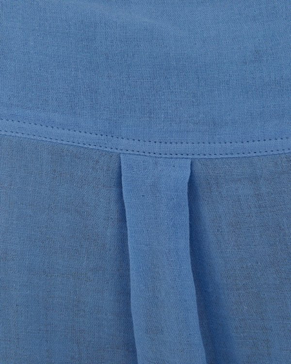 Chemisier Eva en gaze de coton poche poitrine bleu