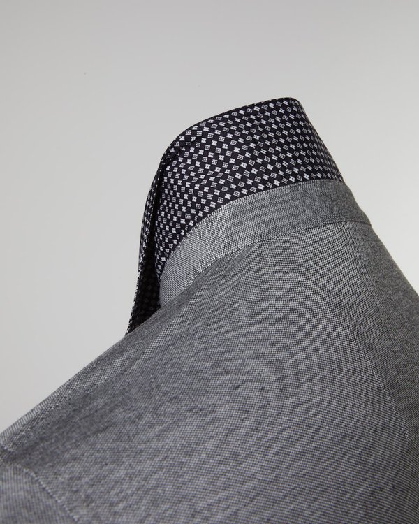 Polo modern fit manches longues col zippé uni en coton bleu