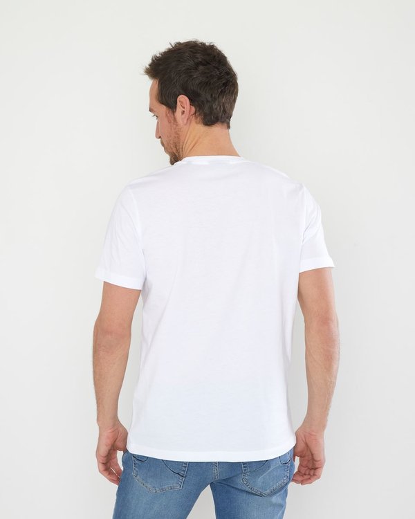 T-shirt manches courtes à sérigraphie blanc