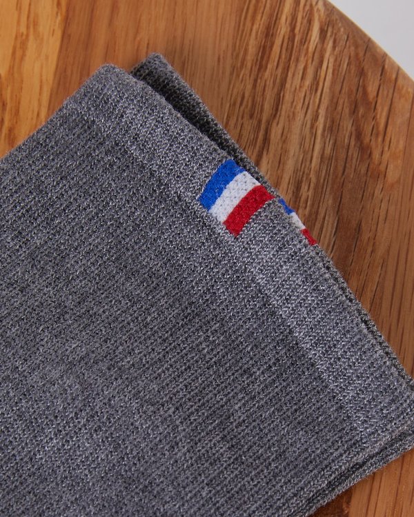 Chaussettes unies côtelées en fil d'Ecosse beige