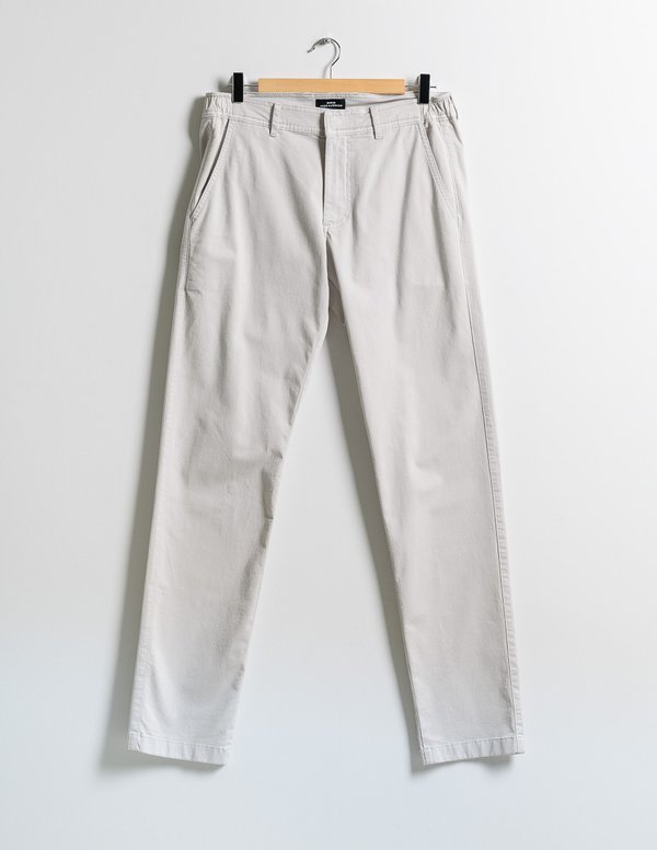 Pantalon chino Lucas uni taille élastique en coton gris