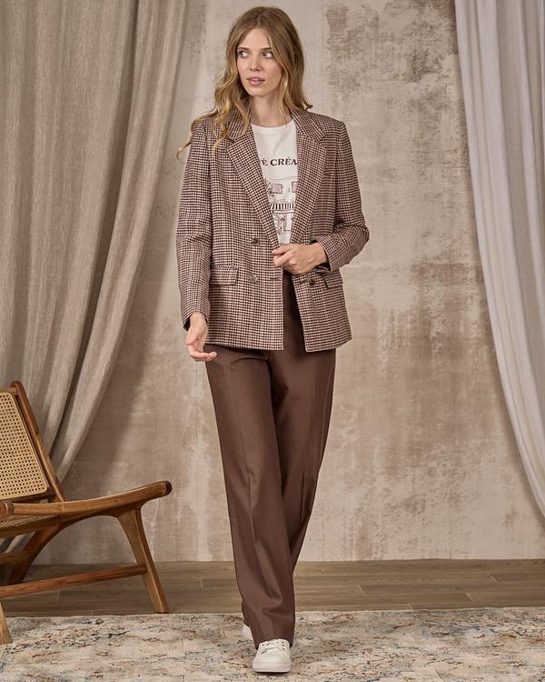 Blazer pied-de-poule Edwina beige Blazer pied-de-poule Edwina beige
