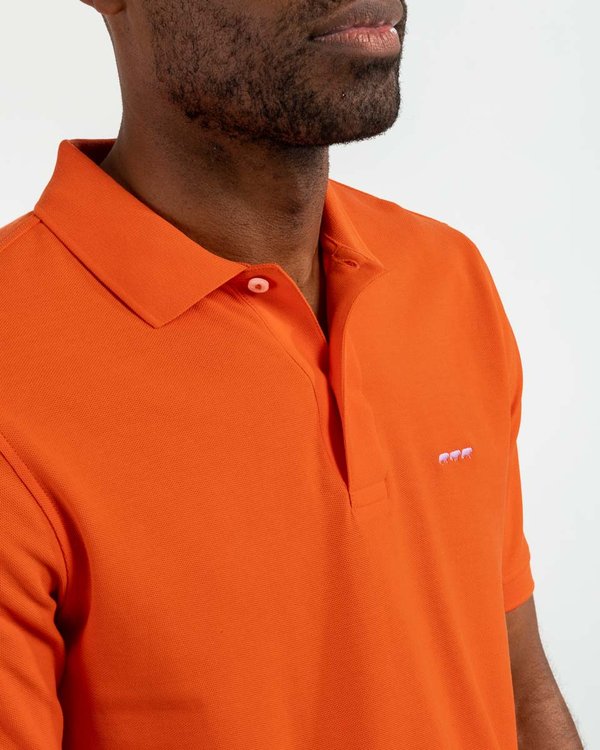 Polo piqué Douglas coupe droite manches courtes uni orange Polo piqué Douglas coupe droite manches courtes uni orange