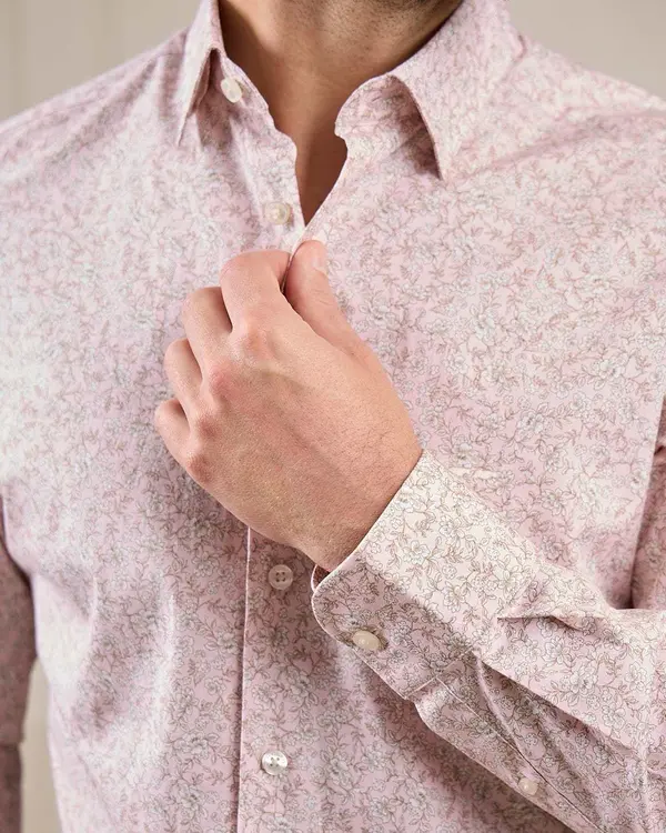 Chemise cintrée rose