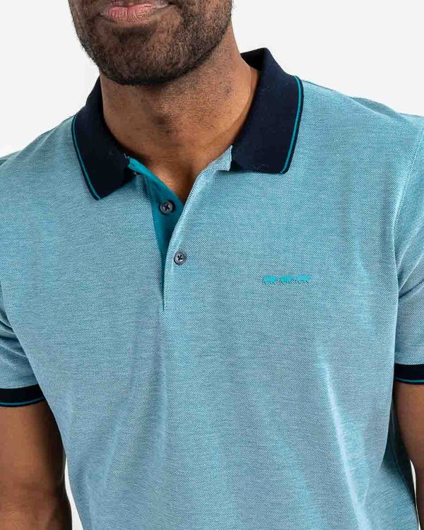 Polo manches courtes regular fit col contrasté vert
