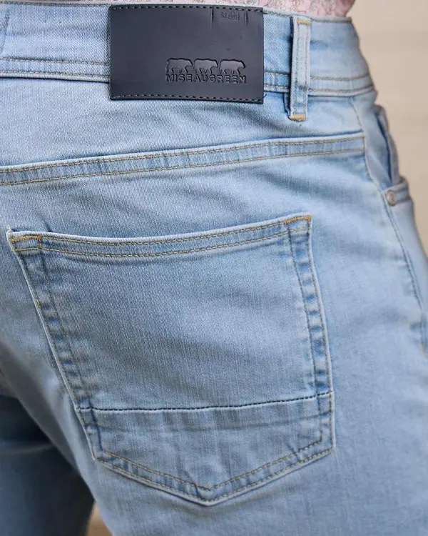 Jean coupe ajustée bleu