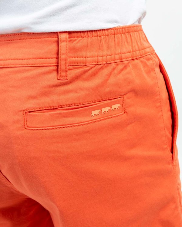 Bermuda chino uni taille élastique en coton orange