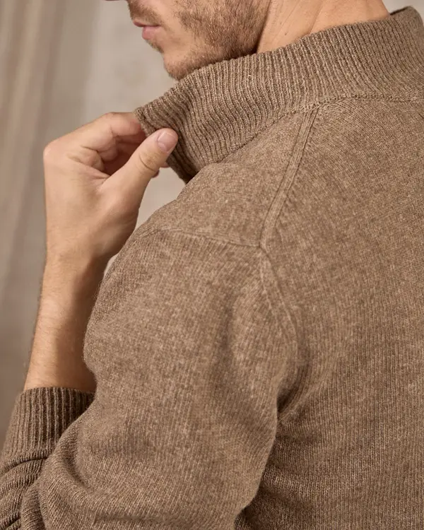 Pull col camionneur beige