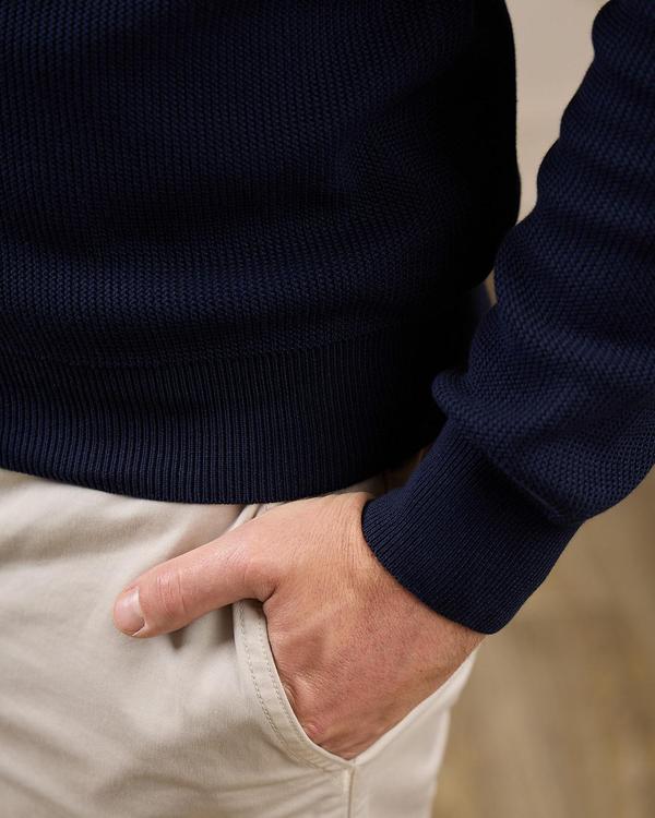 Pull nid d'abeille bleu