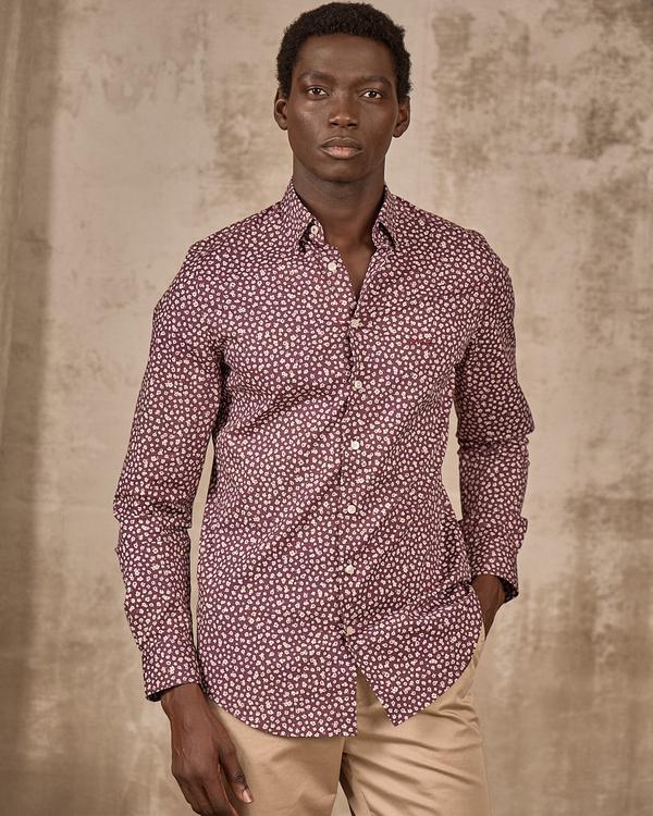 Chemise fleurie rouge Chemise fleurie rouge
