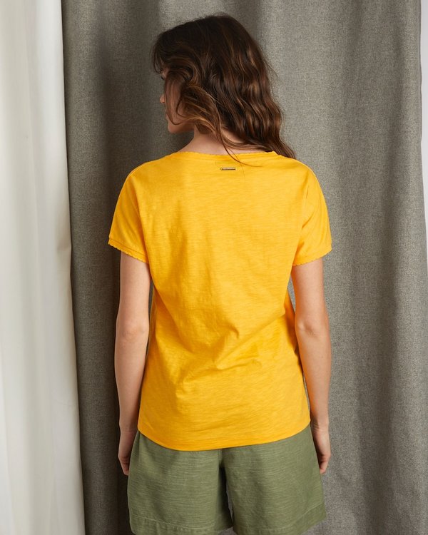 T-shirt uni en coton issu de l'agriculture biologique orange