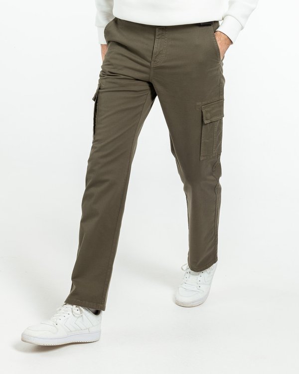Pantalon uni coton et élasthanne vert Pantalon uni coton et élasthanne vert
