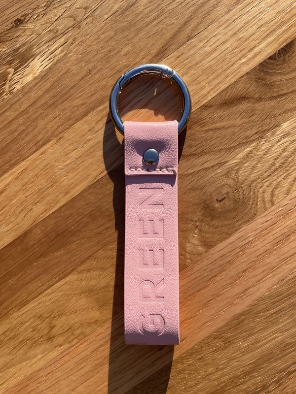 Porte-clés en simili cuir rose