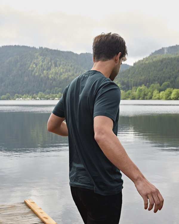 T-shirt modern fit Ethan uni manches courtes col rond coton