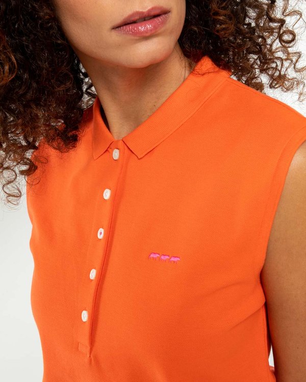 Polo uni sans manches coton Standard 100 by OEKO-TEX® orange