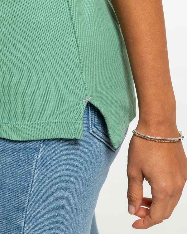 Polo piqué Jeanne manches courtes uni 100% coton vert