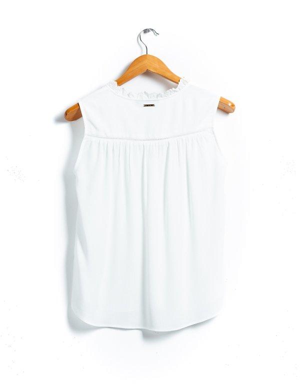 TOP A VOLANT GU blanc TOP A VOLANT GU blanc