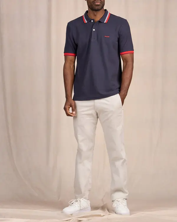 Polo à contraste bleu