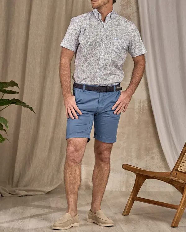 Chemise feuilles blanc