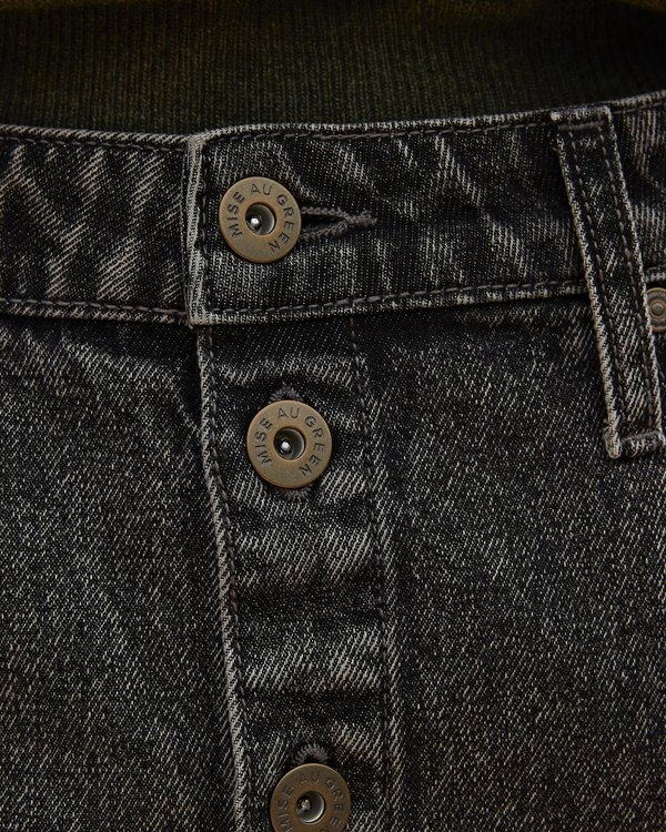 Jupe droite denim à boutons effet usé gris Jupe droite denim à boutons effet usé gris