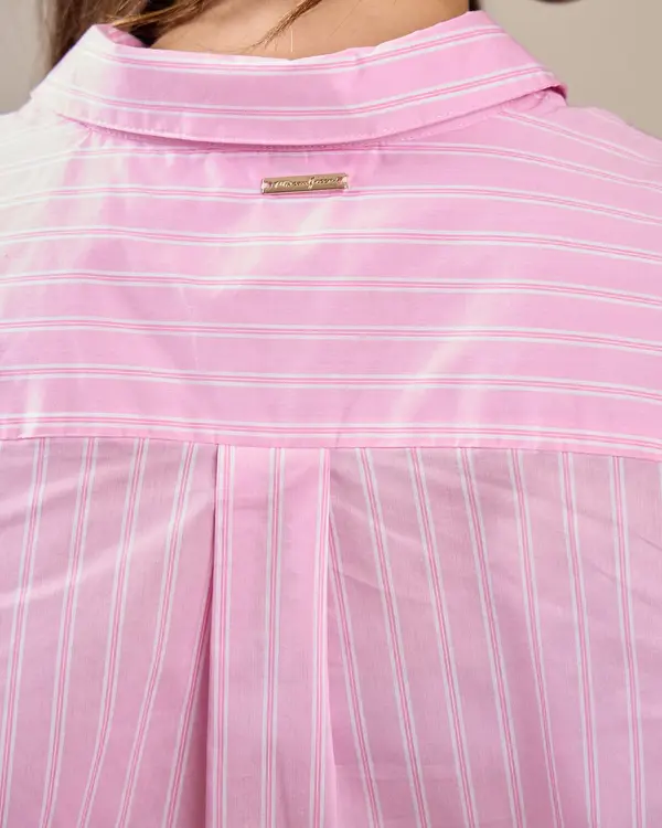 Chemise rayée rose