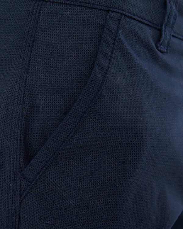 Bermuda faux uni à micro motifs en coton bleu Bermuda faux uni à micro motifs en coton bleu