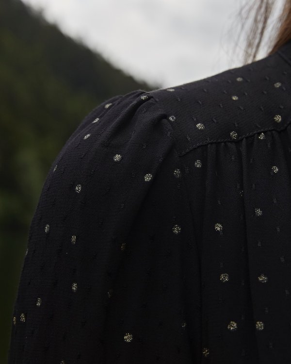 Robe plumetis en viscose noir Robe plumetis en viscose noir