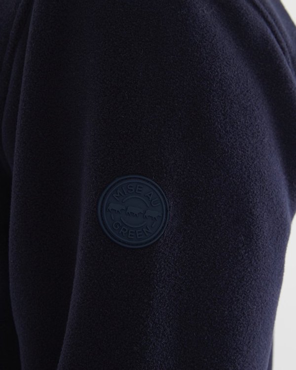 Blouson polaire coupe droite col camionneur bleu Blouson polaire coupe droite col camionneur bleu