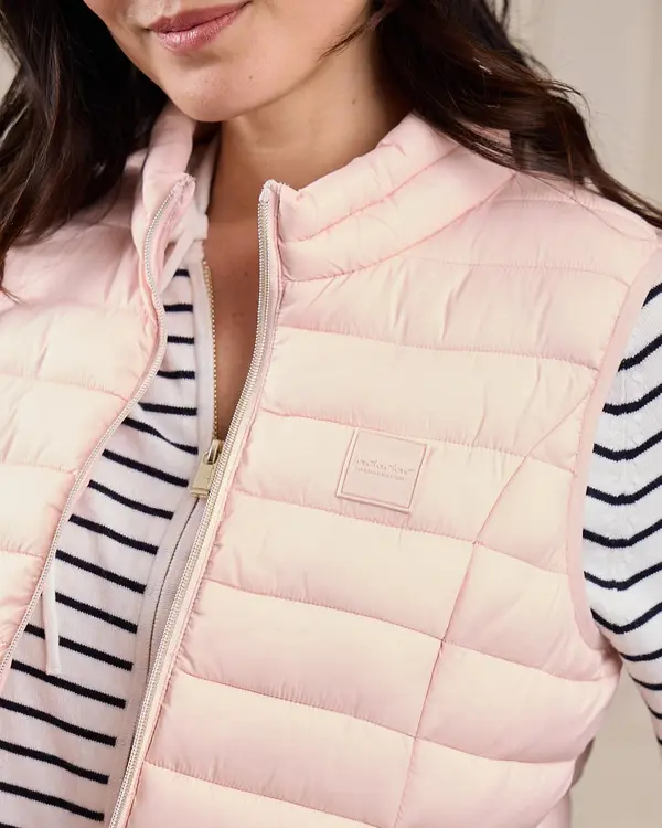 Doudoune sans manches rose