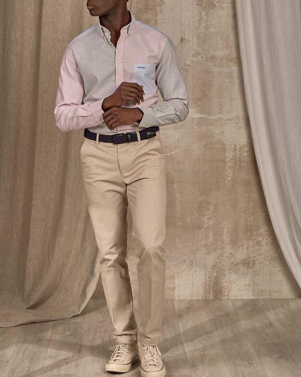 Chemise patchwork rayures vert