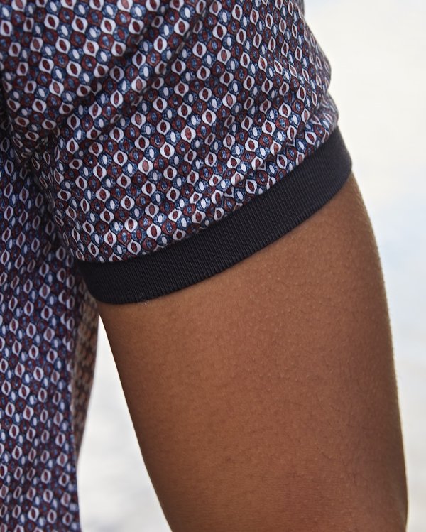 Polo manches courtes modern fit à micro motifs 100% coton