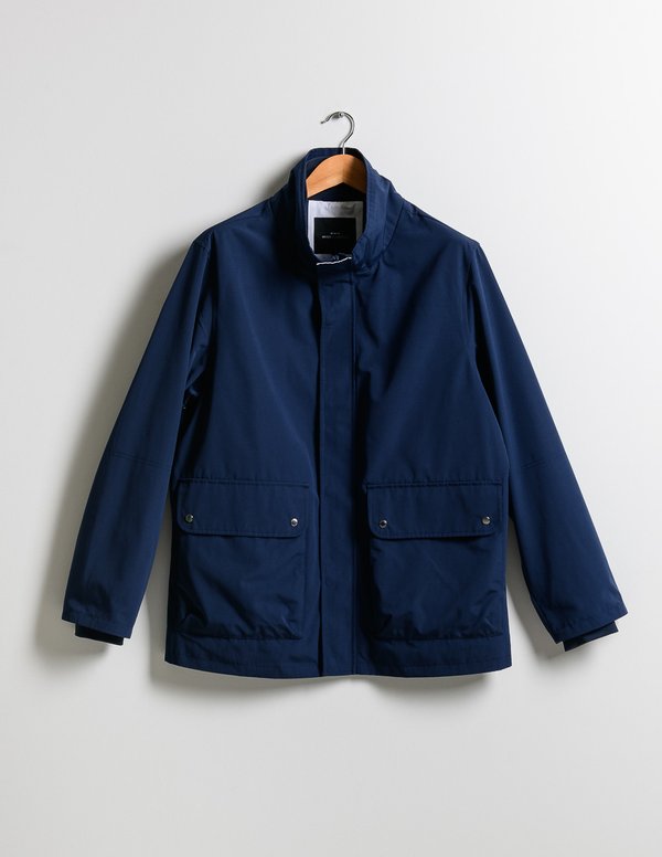 Parka nautique grandes poches boutons-pressions bleu Parka nautique grandes poches boutons-pressions bleu
