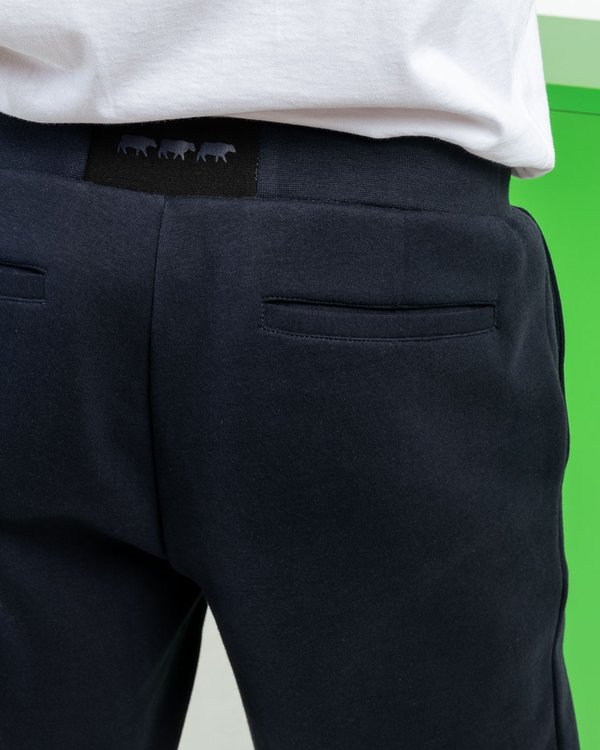Pantalon molletonné confort uni bleu