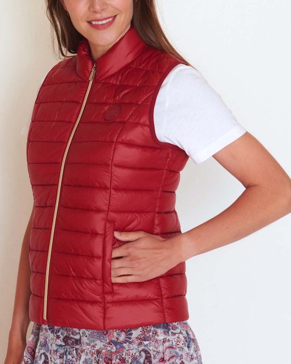 Doudoune sans manches Tina unie en polyester recyclé rouge Doudoune sans manches Tina unie en polyester recyclé rouge