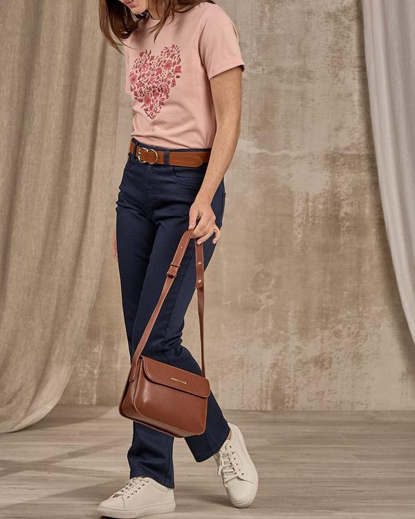 T-shirt cœur fleuri rose