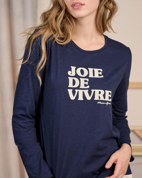 T-shirt message bleu