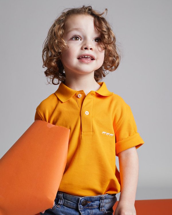 Polo Douglas enfant manches courtes en coton orange