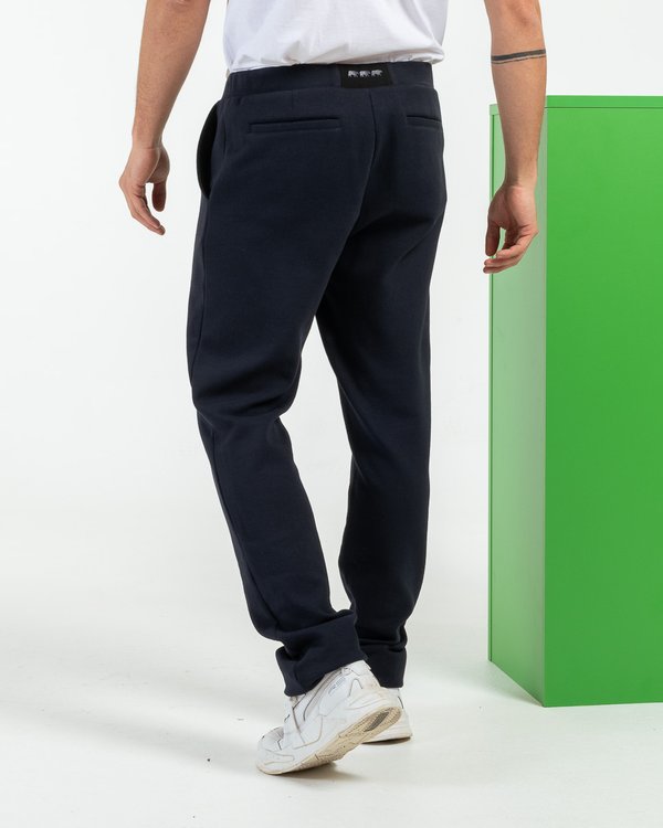 Pantalon molletonné confort uni bleu
