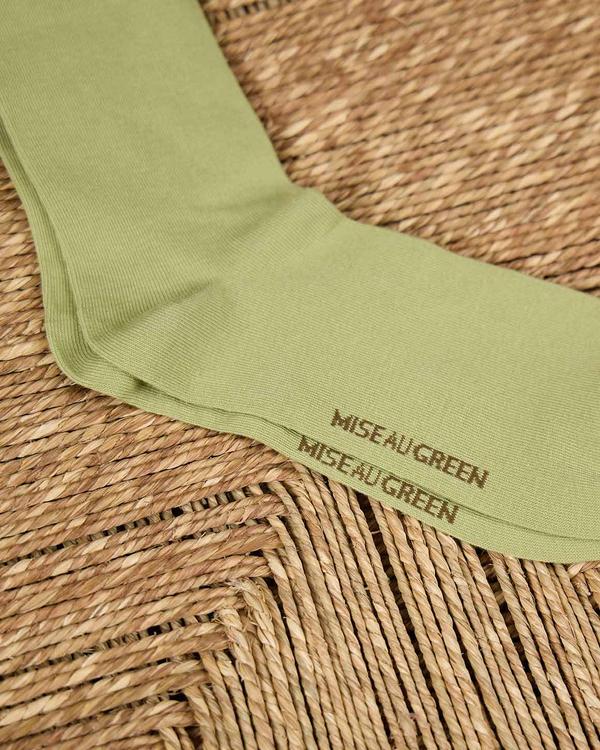 Chaussettes broderie vélo vert