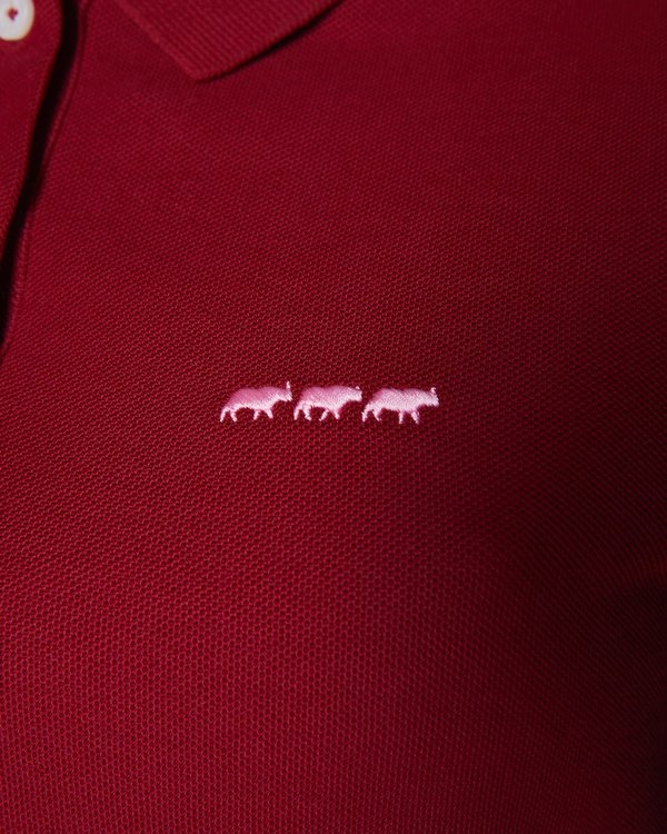 Polo piqué Jeanne manches courtes uni 100% coton rouge