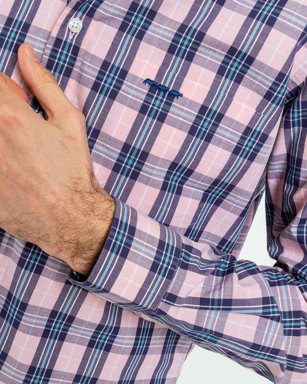 Chemise à carreaux regular fit à manches longues rose Chemise à carreaux regular fit à manches longues rose