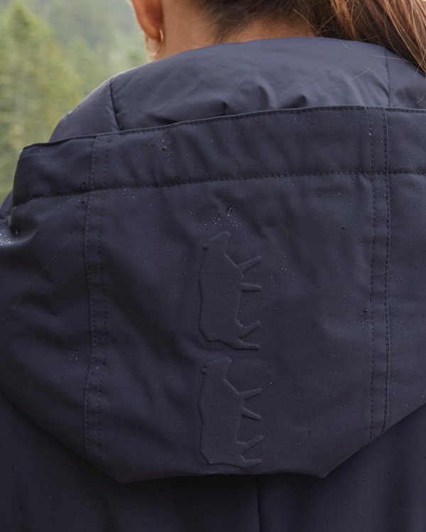 Parka imperméable unie effet 2 en 1 à capuche bleu Parka imperméable unie effet 2 en 1 à capuche bleu