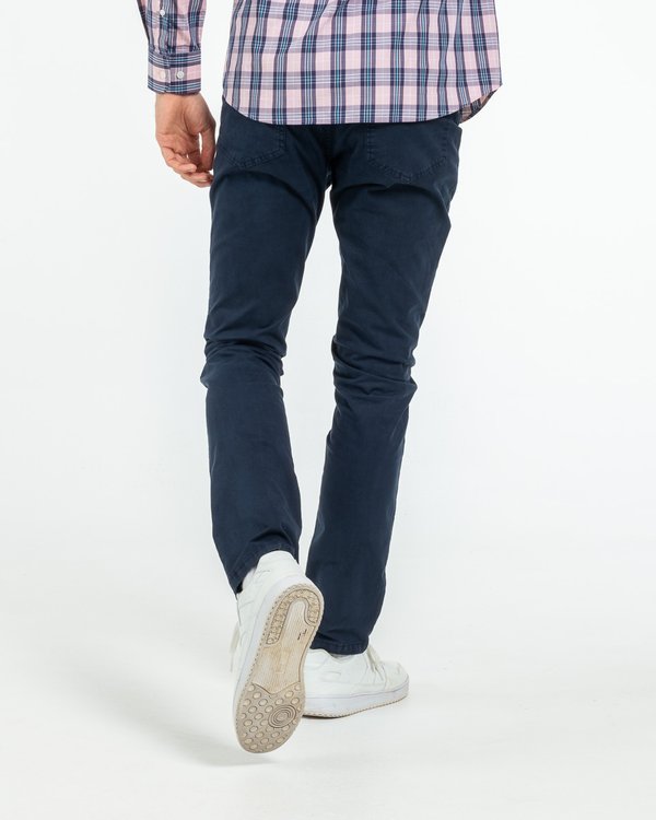 Pantalon 5 poches modern fit coton et élasthanne bleu
