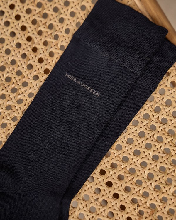 Chaussettes unies en bambou bleu Chaussettes unies en bambou bleu