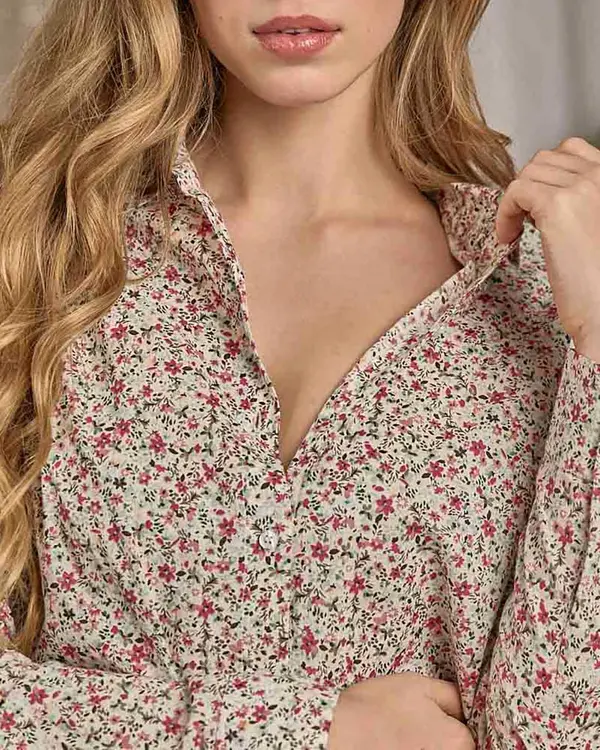 Chemise imprimée vert